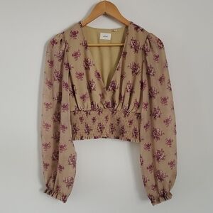 Wilfred Floral Blouse - Purple and Tan